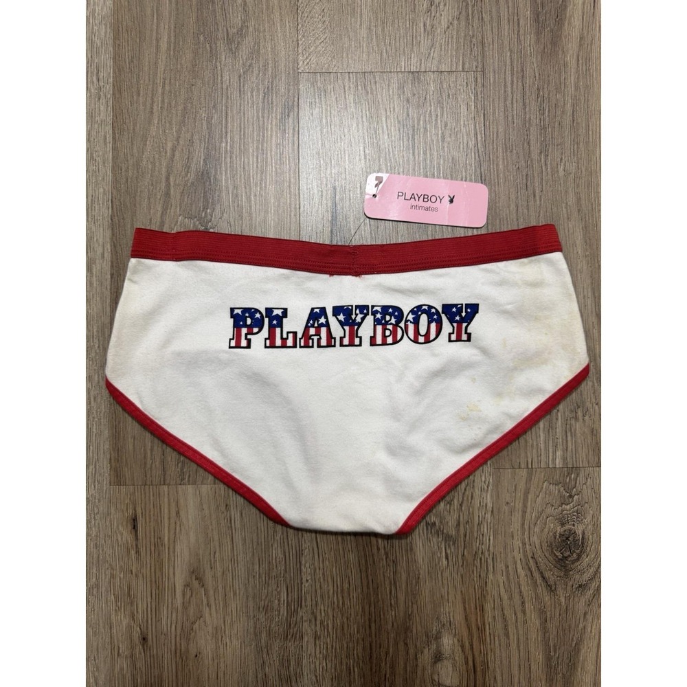 Y2K Vintage‎ Playboy Bunny Head USA Flag Briefs Underwear Size L